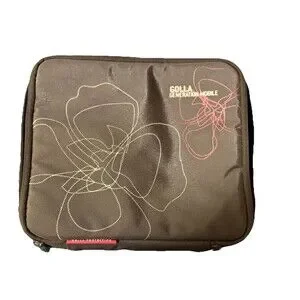 Golla Mobile Tablet Sleeve Bag Case Brown Floral embroidered teens